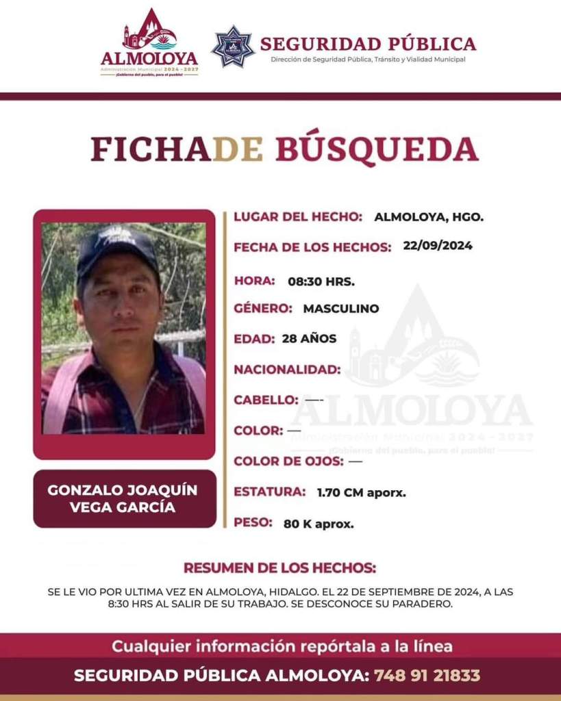 Hallan muerto en Puebla a policía de Hidalgo reportado como desaparecido - ficha-de-busqueda-del-policia-gonzalo-vega-garcia-de-hidalgo-819x1024