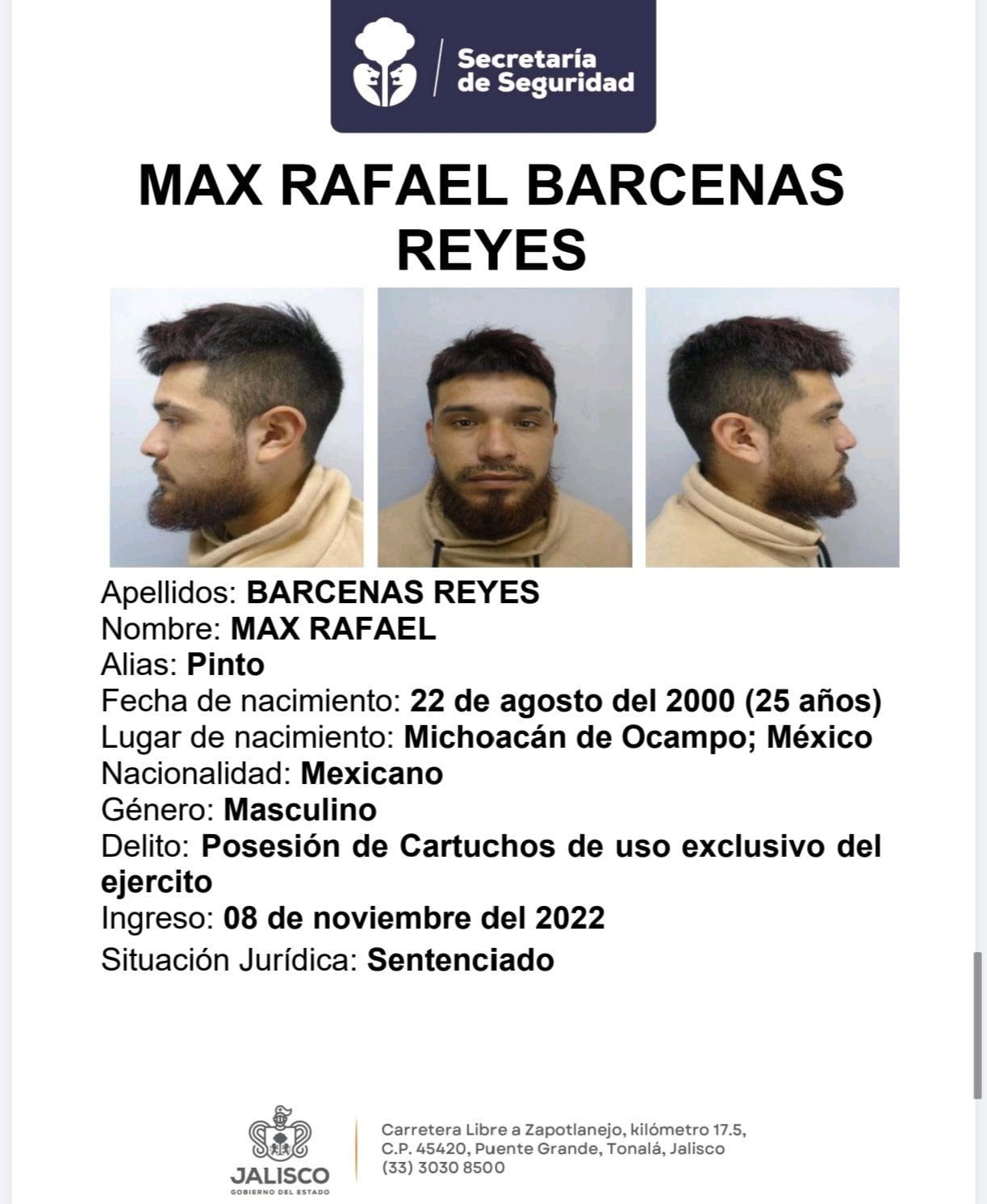 Ficha de Max Rafael Barcena Reyes