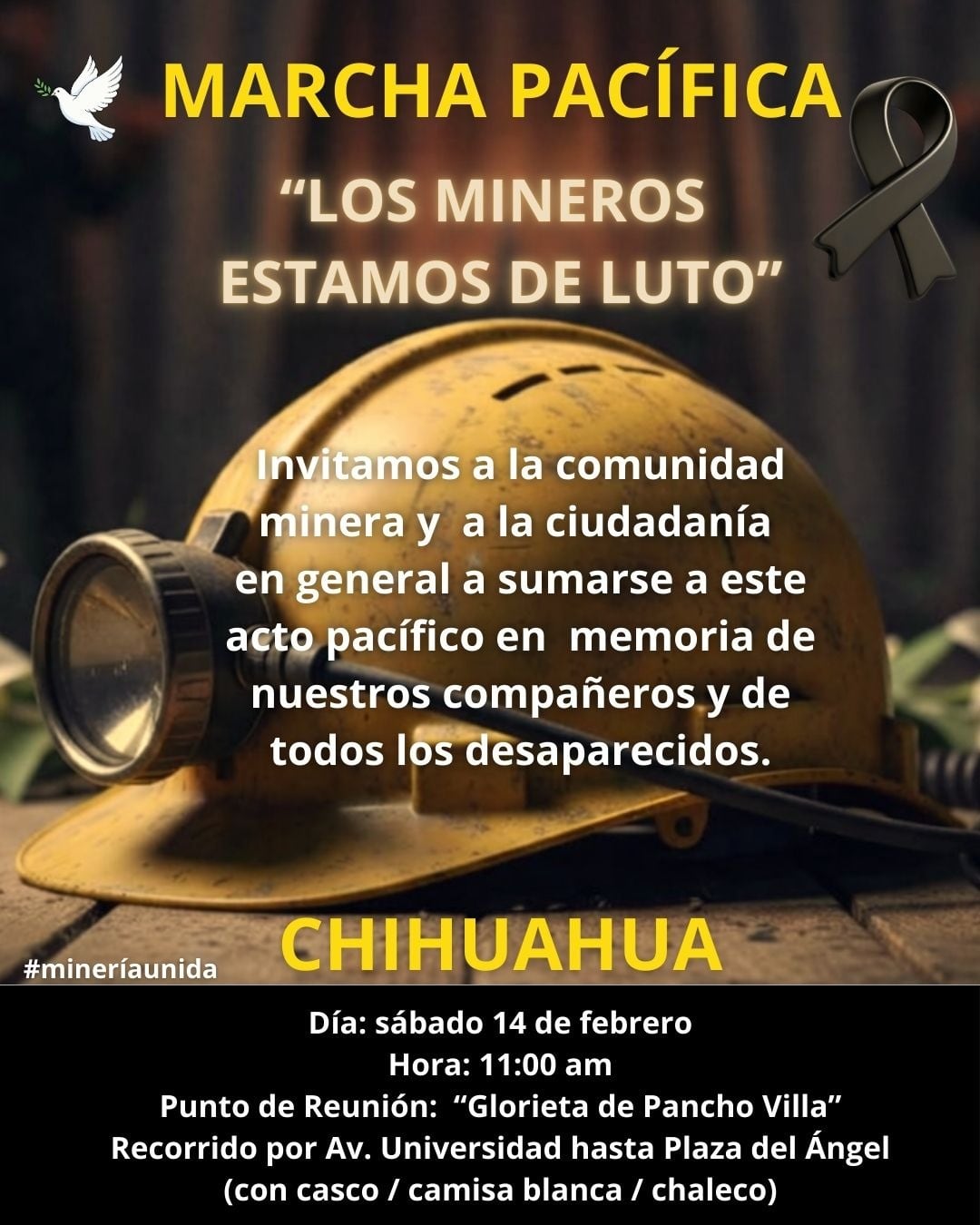 Marcha por mineros desaparecidos: convocan para el 14 de febrero