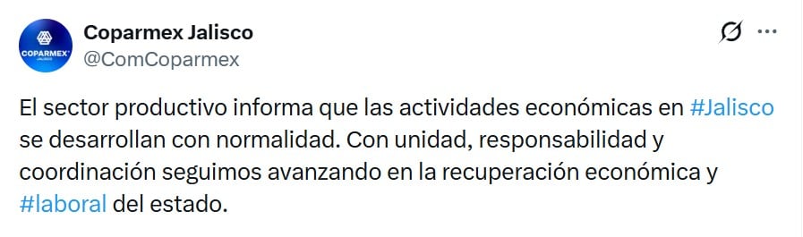 Coparmex Jalisco adelanta reactivación completa de las empresas