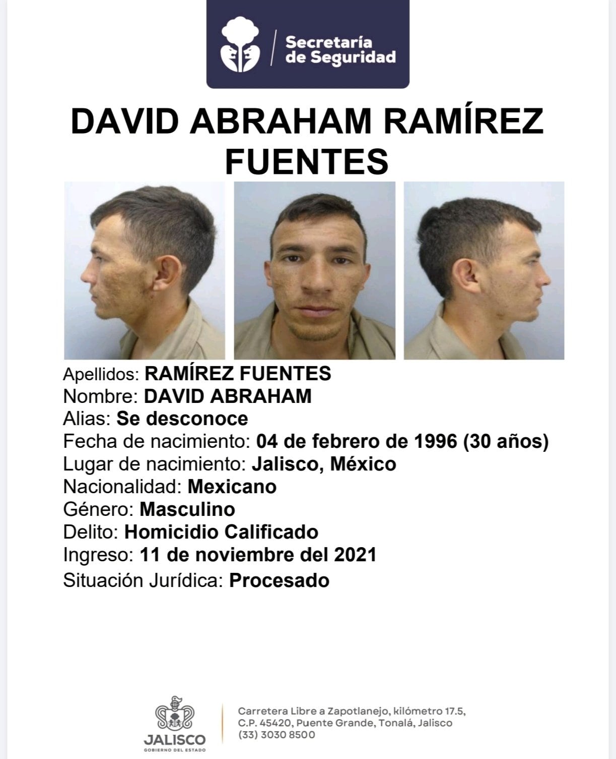 Ficha de David Abraham Ramírez Fuentes