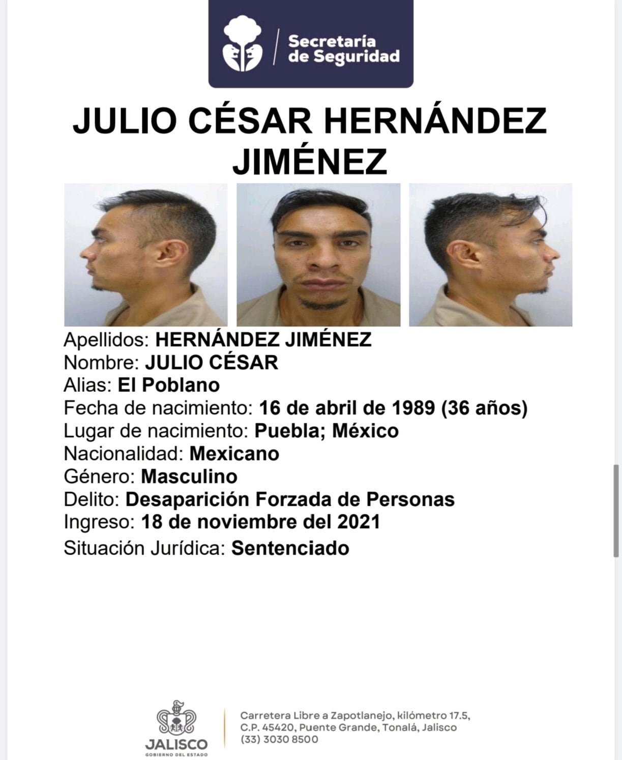 Ficha de Julio César Hernández Jiménez