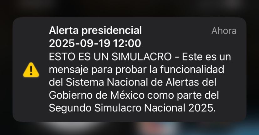 Alerta del Simulacro Nacional 2025 CDMX