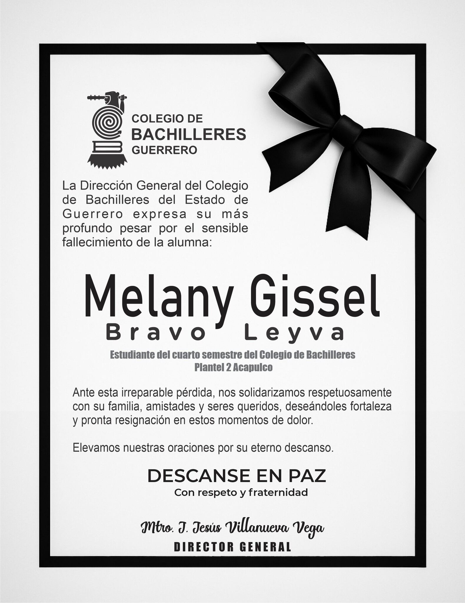 Colegio de Bachilleres de Guerrero pide justicia por Melany Bravo, alumna asesinada en Acapulco