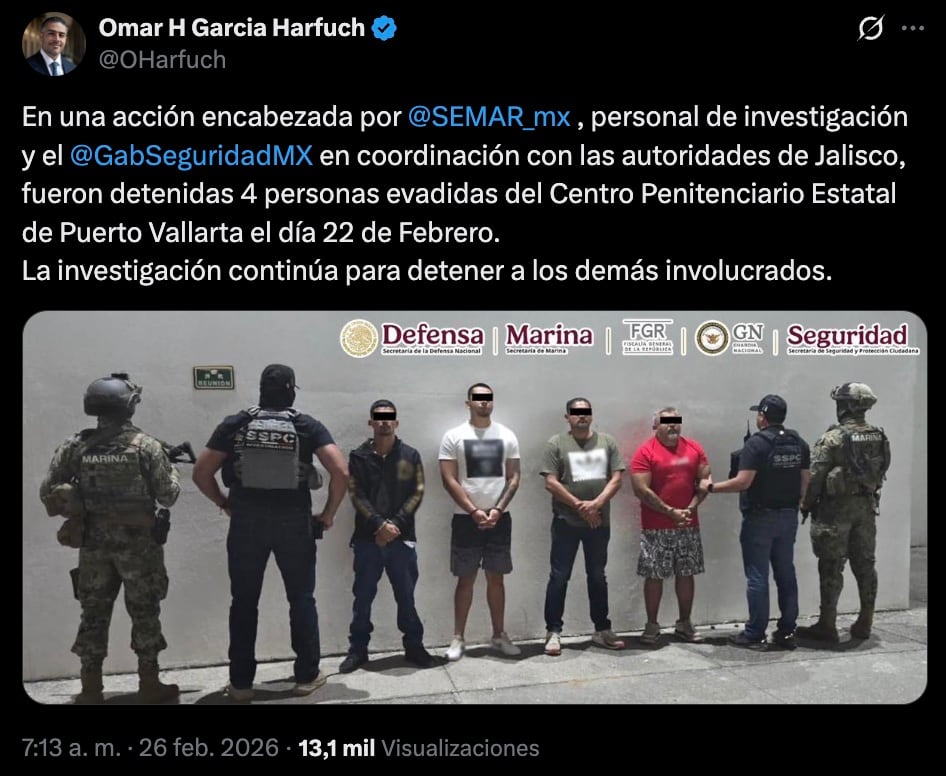 Recapturan a 4 de 23 reos fugados en Ixtapa