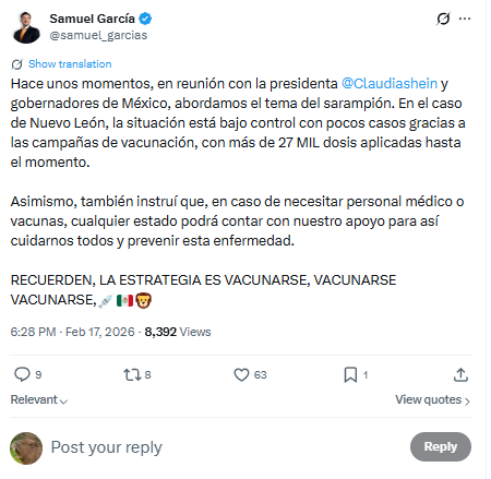 tyfxgg7fyvaizakz3clfj4p4ky Samuel García ofrece ayuda por sarampión