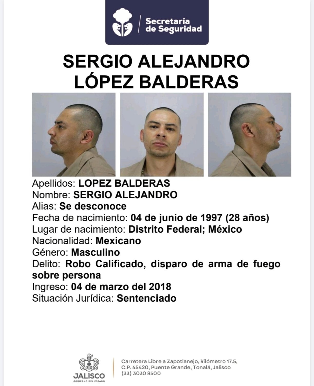 Ficha de Sergio Alejandro López Balderas
