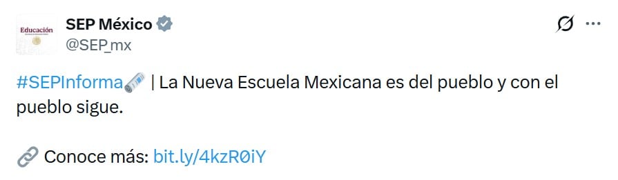 Nueva Escuela Mexicana es del pueblo, afirma la SEP
