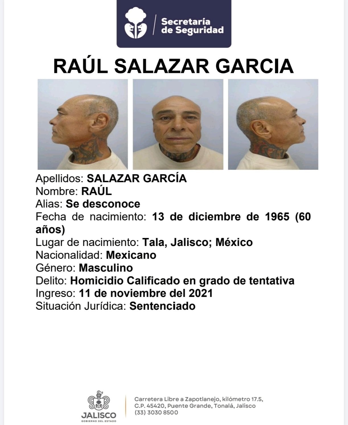 Ficha de Raúl Salazar García