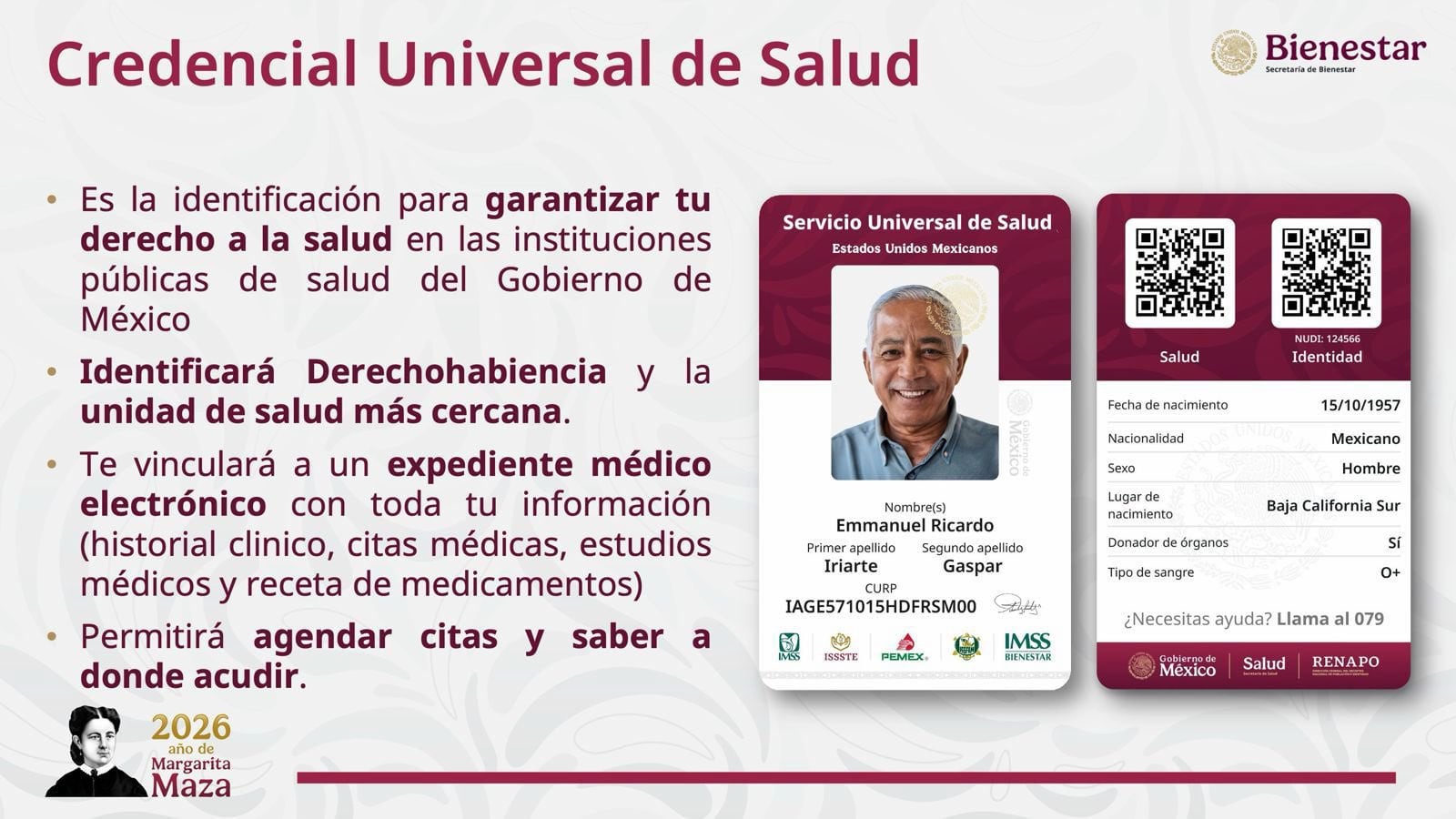 Presentación de la Credencial Universal de Salud en la conferencia matutina del 3 de marzo del 2026