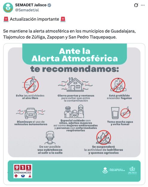 Alerta Atmosférica en Jalisco