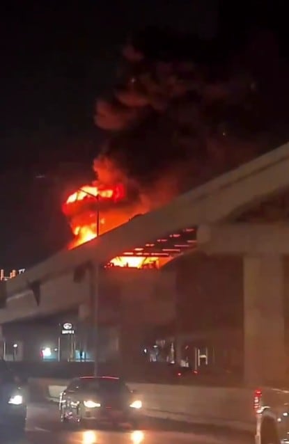 Incendio en obras de la Línea 6 del Metro en Guadalupe, Nuevo León