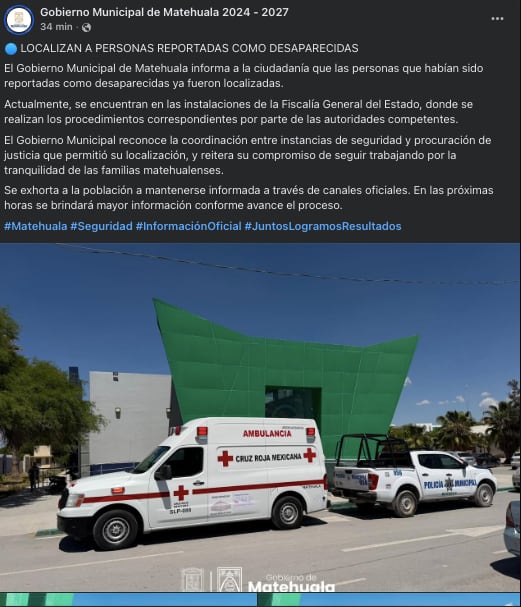 Encuentran con vida a 7 electricistas reportados como desaparecidos en San Luis Potosí