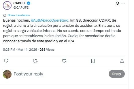 gh4lfjijyfg2tj2uqhdardwewe Continúa sin servicio la autopista México-Querétaro