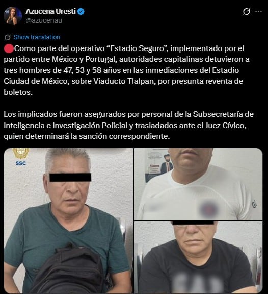 h6j27efoibfk5chu6ukoz2j2jy México vs Portugal: tres detenidos por reventa en el Estadio Banorte