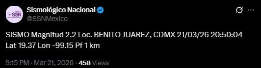 jhdf55ynynfffmgq7iefpbji5m Temblor hoy CDMX: microsismo de magnitud 2.2 en Benito Juárez