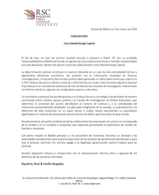 wezg6aedo5b5pbgobbsjpwfd3m Avanza caso Metaxchange: vinculan a proceso a Patrick Rodríguez