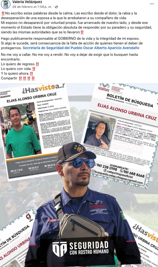 Desaparición de Elías Alonso Urbina