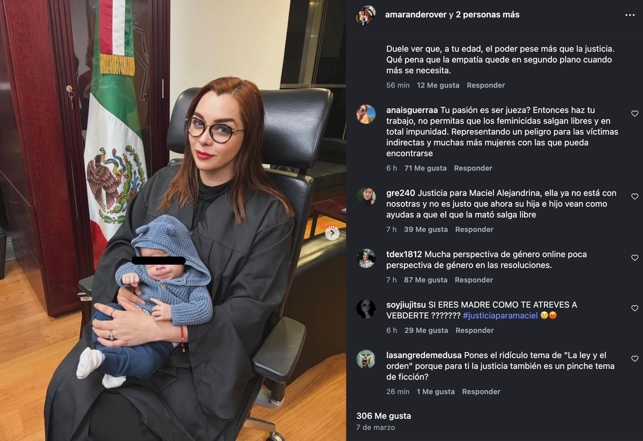 ¿Quién es Amarande Riojas?Piden justicia a Amarande Riojas por feminicidio de Maciel Alejandrina Sánchez Ronquillo