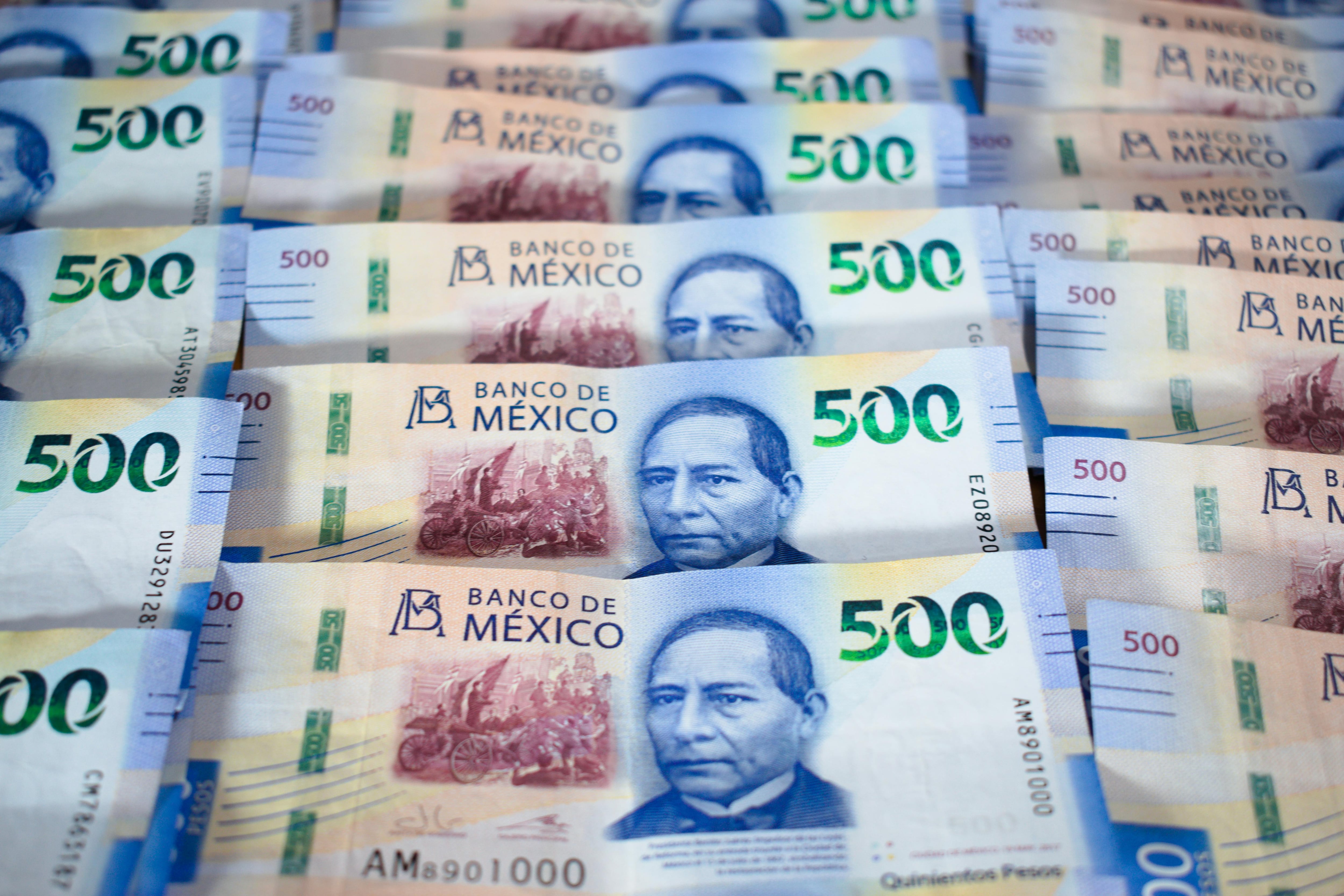Billetes de 500; peso en México.