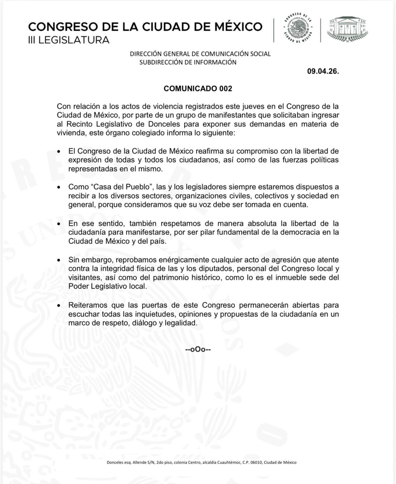 62lncq63djg73iakjv5w3xxzhu Congreso de CDMX condena agresión a diputados y daños