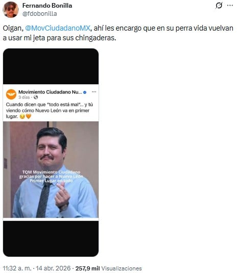 i73nqhvn7rg2defe5dg5e5x274-1 Fernando Bonilla reclama a Movimiento Ciudadano uso de su imagen