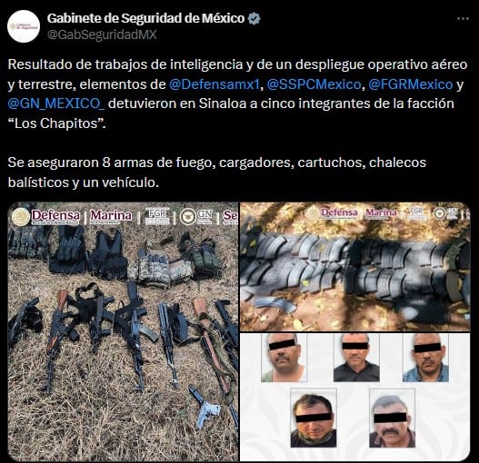 Golpe a Los Chapitos: detienen a cinco en Escuinapa