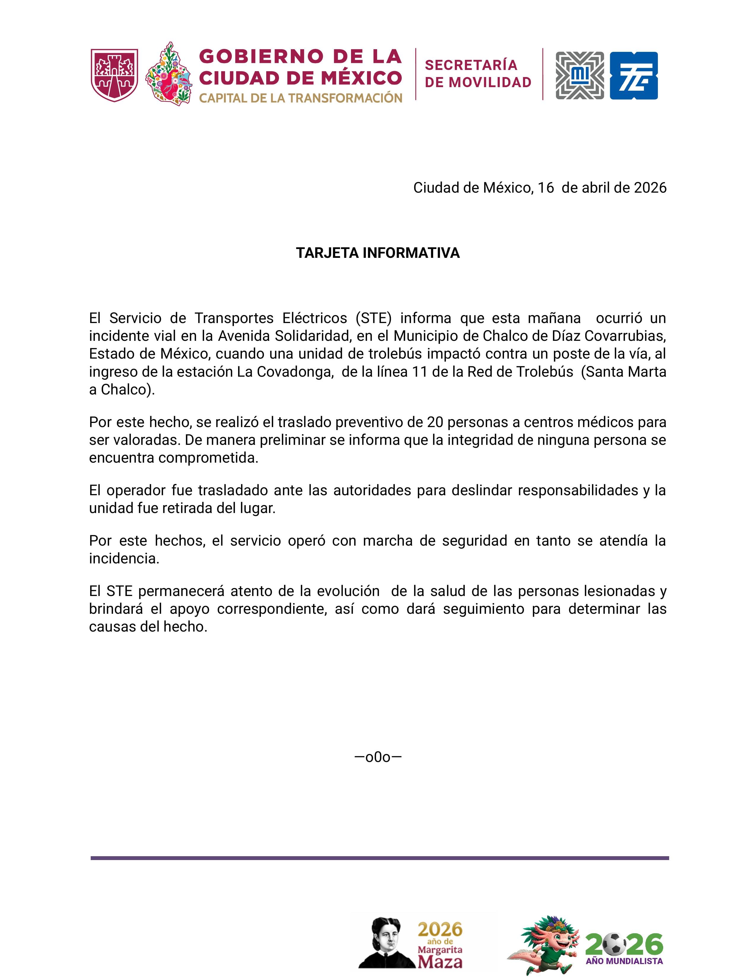 nkholgupmbhr5d7ijwxatiugym Chofer de trolebús se habría quedado dormido rumbo a Chalco; choque deja 20 heridos