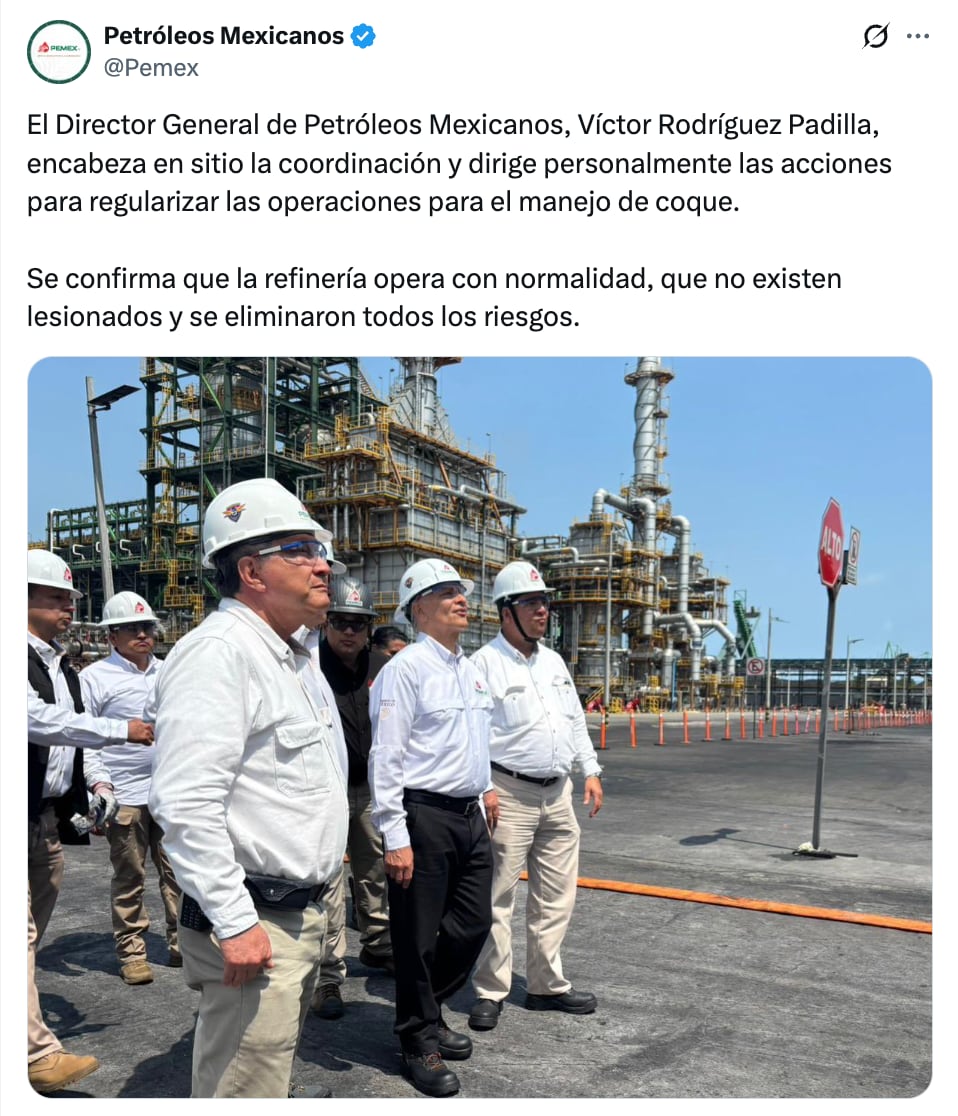 p52pizabqbfqtnvpfo3r5srfyy Refinería Dos Bocas reanuda operaciones tras incendio
