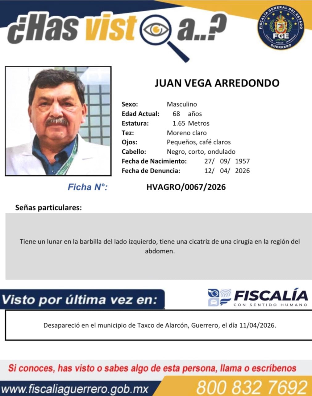 xj6efkeqh5hjhj4vxzvvdgwycq Ficha de búsqueda de Juan Vega Arredondo, padre del alcalde de Taxco