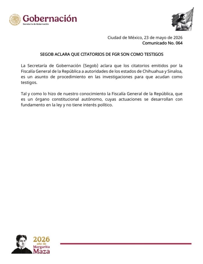 Claudia Sheinbaum sobre citatorios de la FGR