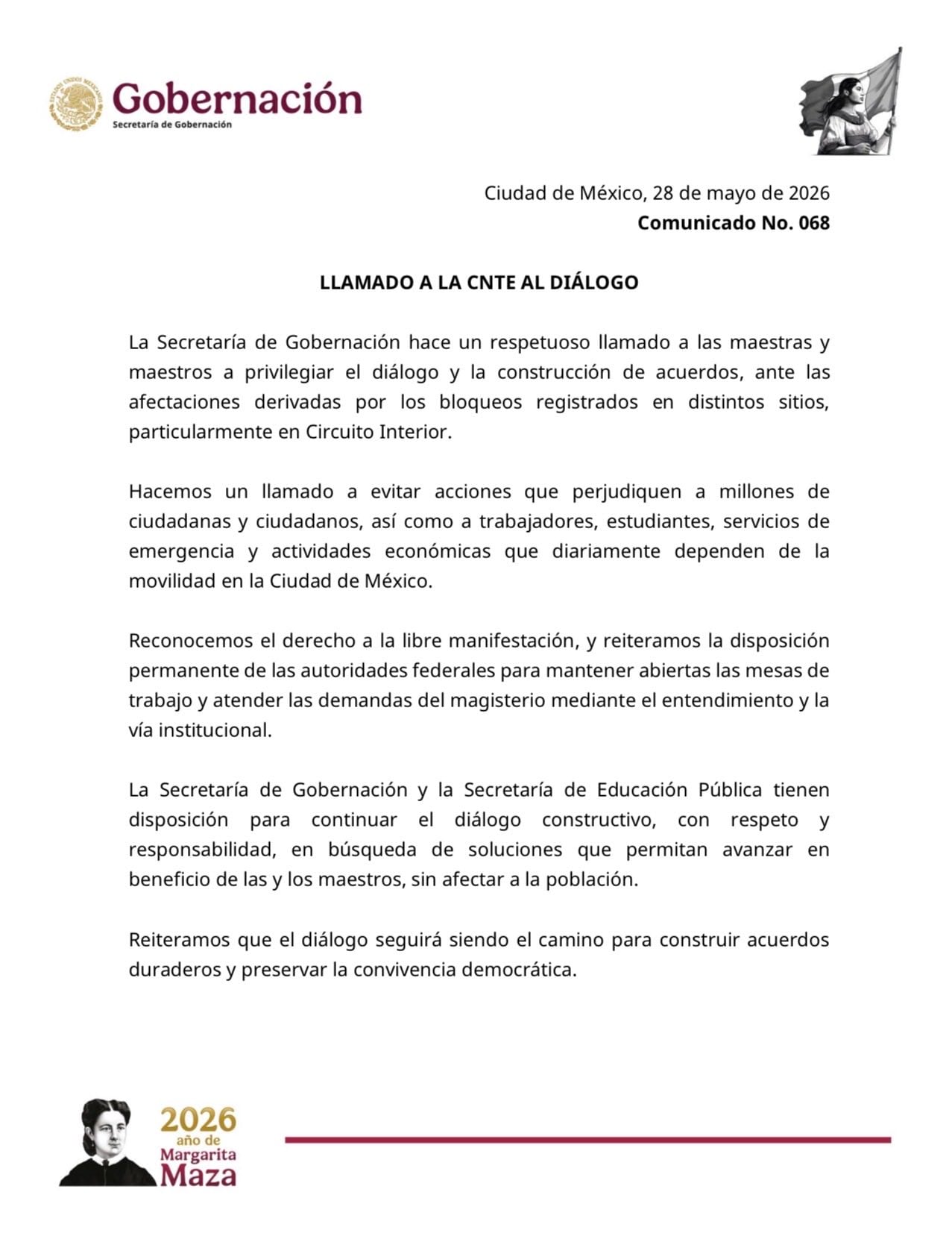 4nnaztknwzc2dimz7hlmkv5pvq Gobernación urge a la CNTE a mantener el diálogo ante bloqueos en CDMX