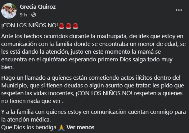5suwuuuwrnf5pcu4d47d4vbh6y Grecia Quiroz condena ataque del CJNG que dejó lesionado a un menor