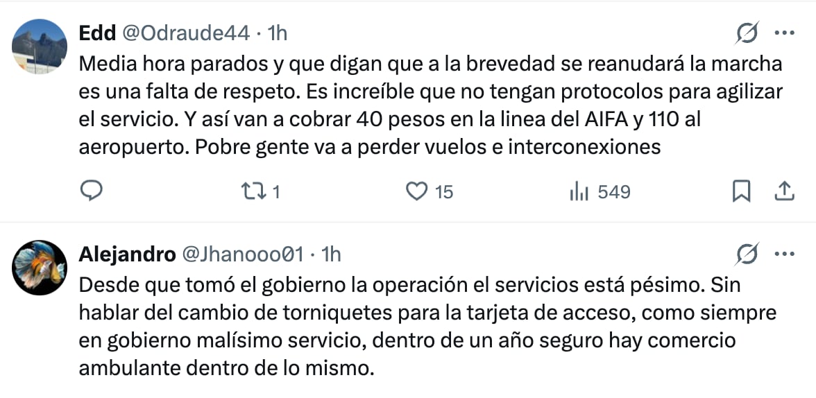 Anuncian retrasos en el Tren Suburbano por una falla eléctrica este 21 de mayo