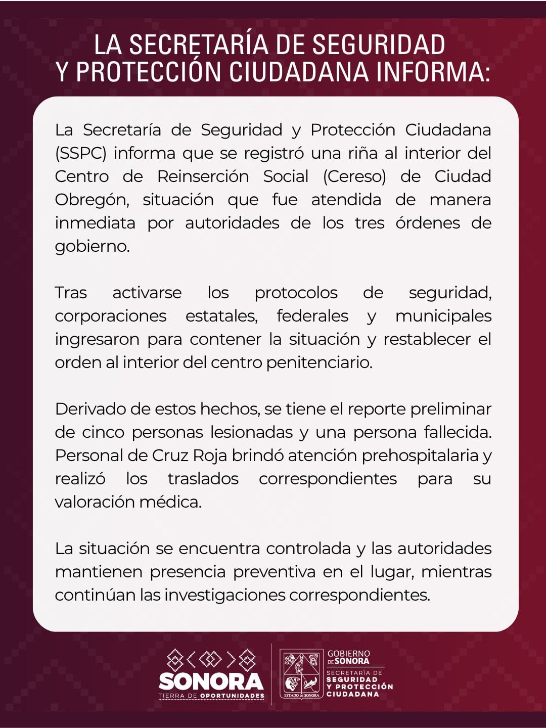 nfvkvfgwlbcgllwjigff4v47qe Balacera en Cereso de Ciudad Obregón deja un muerto