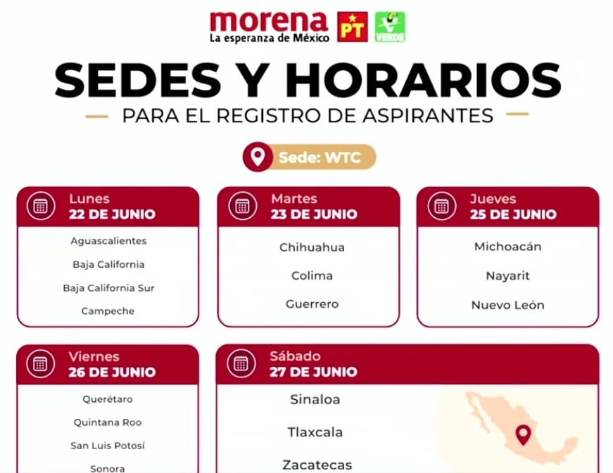 27oijiocmzbr3dbgmthree3mmm Morena, PT, PVEM: Calendario para coordinadores estatales