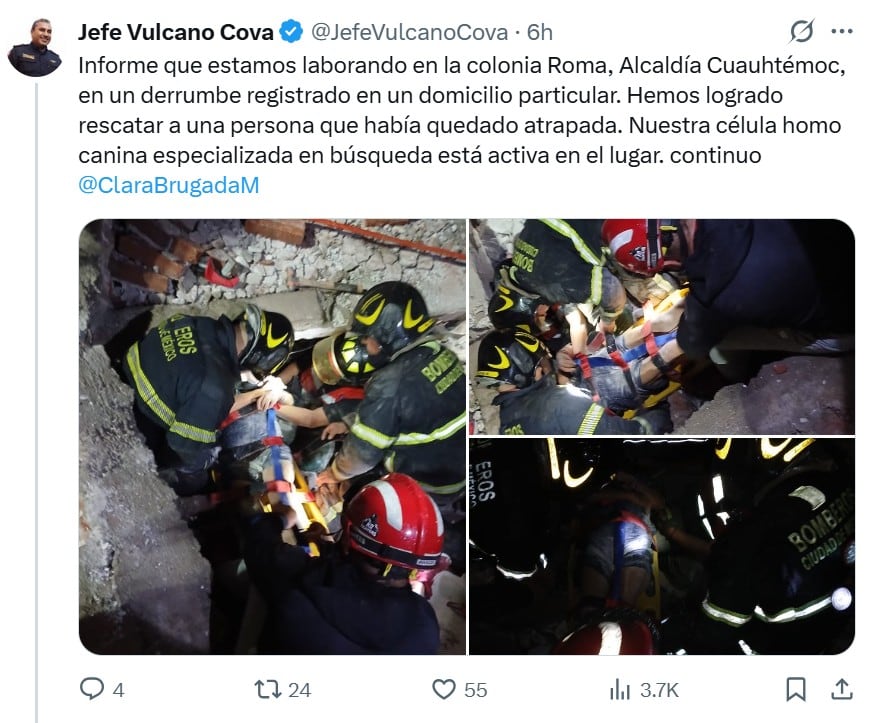6iykfhllzjfkzg5qod4ugymuaq Colapsa vivienda en la Roma: una persona muere y otra es rescatada