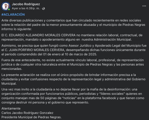 7dlwzv5fmjeyjczgspi7ls3omi Alcalde del municipio de Piedras Negras hace importante aclaración