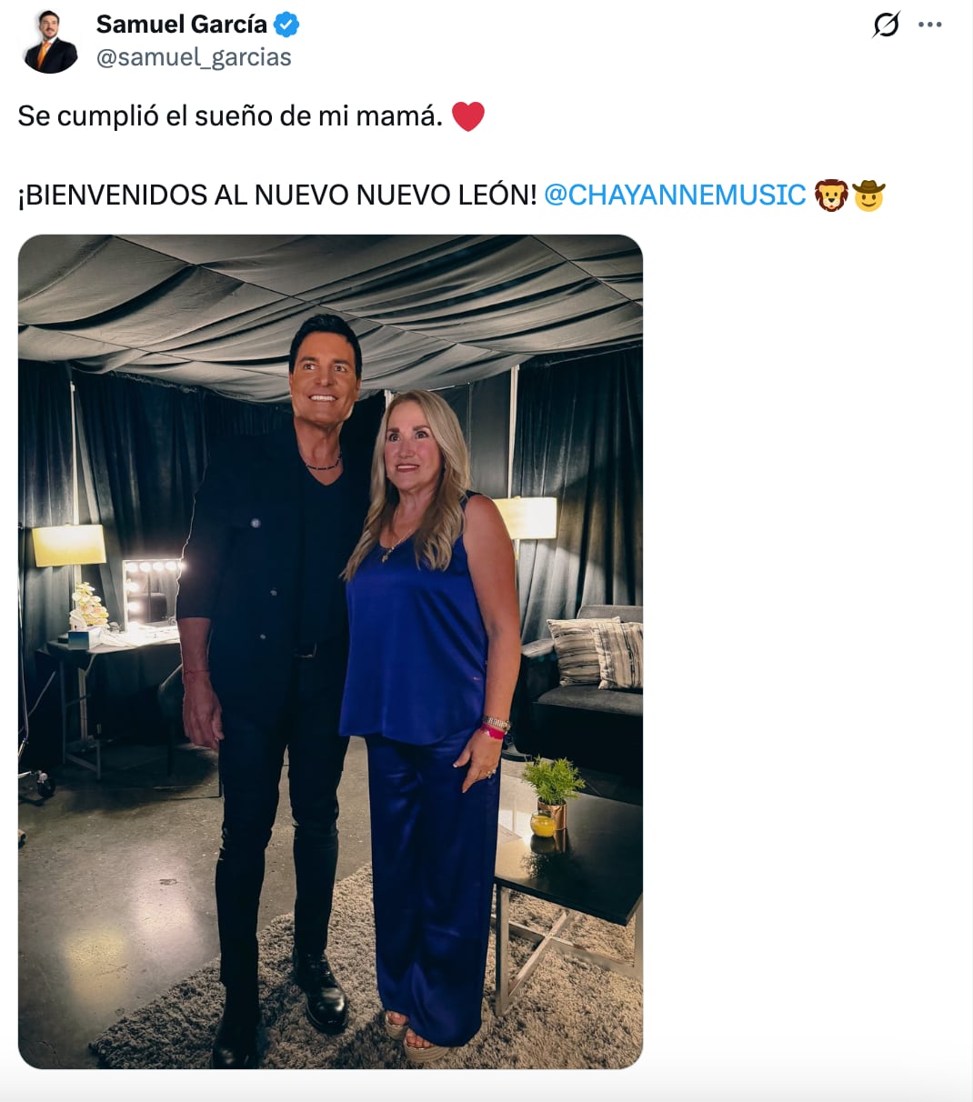 7se2bbjitzbdpghjyog3gsjsny Samuel García cumple el sueño de su mamá al llevar a Chayanne a Monterrey