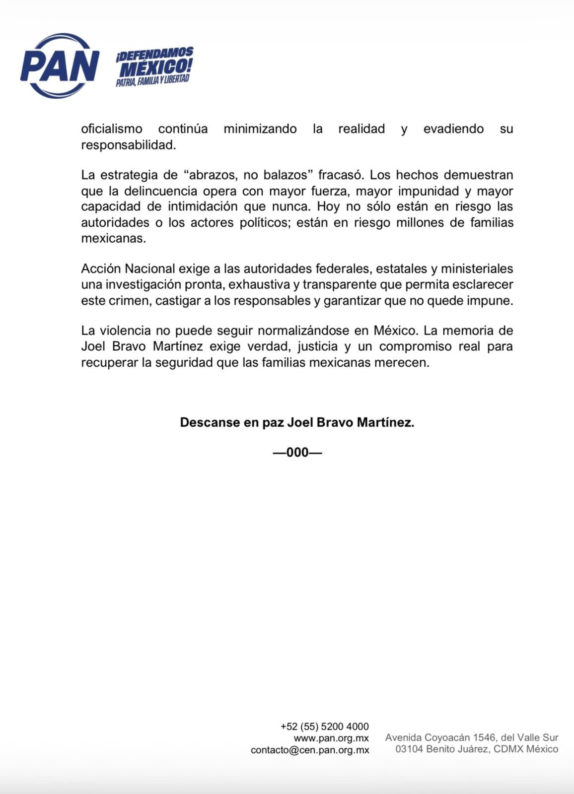 b53s4rvsljhvzpwyc66etnrxnu PAN exige que no haya impunidad en el asesinato de Joel Ángel Bravo