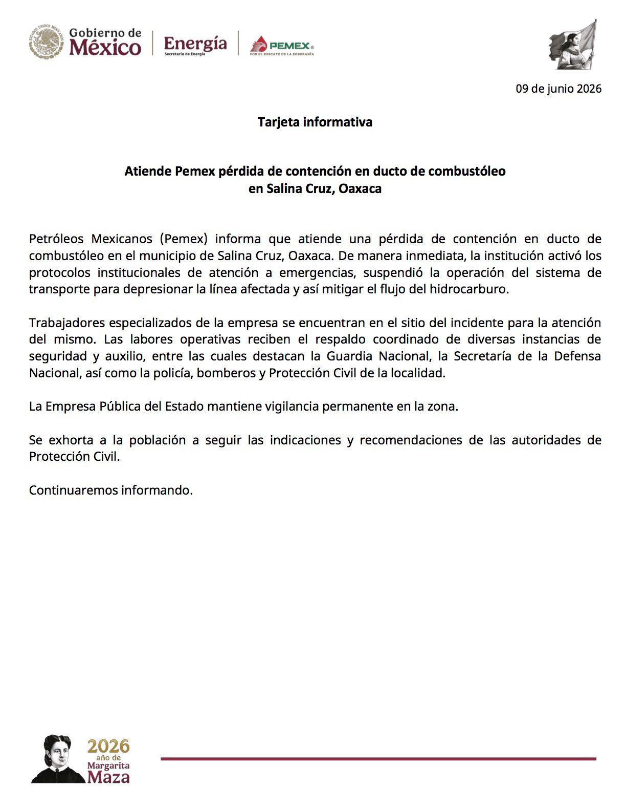 b5mashplhzdfhdezhdaexwfsiu Pemex atiende derrame de combustóleo en Salina Cruz, Oaxaca