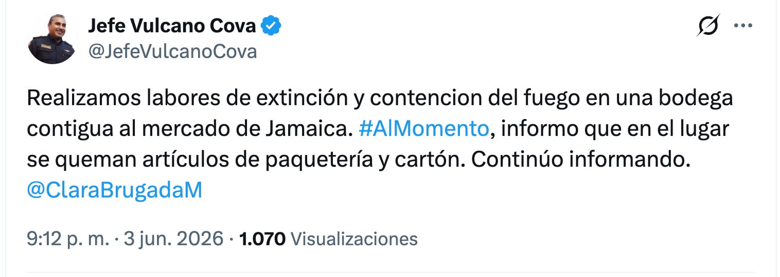 Incendio en inmediaciones del Mercado de Jamaica provoca fuerte movilización