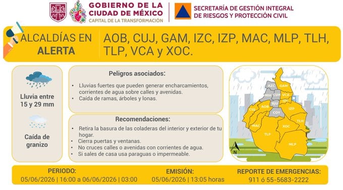 doctjjzo5nf7zovpl5rjfpnd6m Las 11 alcaldías de CDMX que están bajo alerta por lluvias hoy