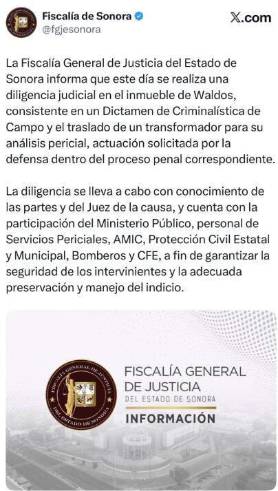 Fiscalía de Sonora ordena retirar transformador de tienda Waldo's