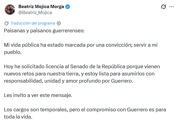 h34zullntbgkrholdabp5cp56q Beatriz Mojica pide licencia al Senado para buscar la candidatura de Morena en Guerrero