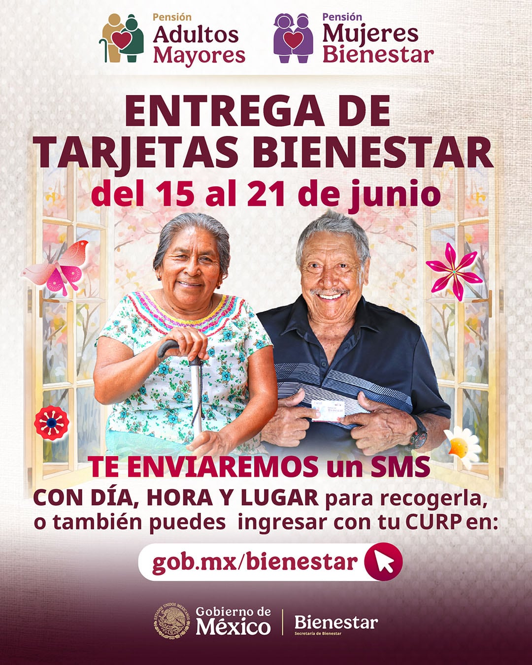 jahhc6aokzd67byywj744laxrq Fechas para recoger la tarjeta Bienestar para pensión de adultos mayores
