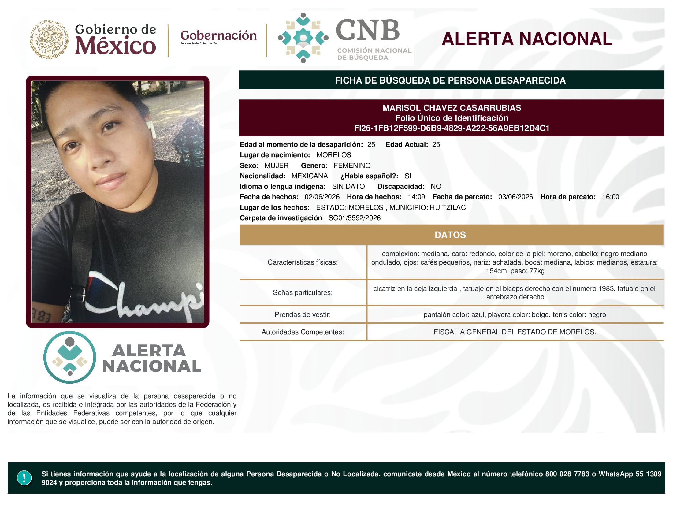 jdagj7f5jnhaxdf7fdu4rxd4fy UAEM se suma a la búsqueda de Dorian Ali Olivo Rodríguez, alumno desaparecido