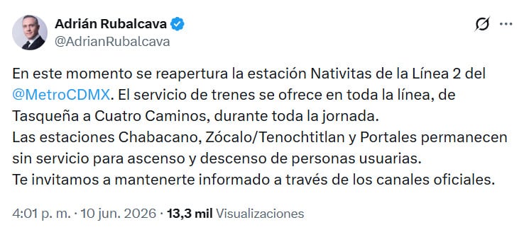 se3sjq3ydbg6dg2c6bhtgksj4m Adrián Rubalcava confirma la reapertura de la estación Nativitas