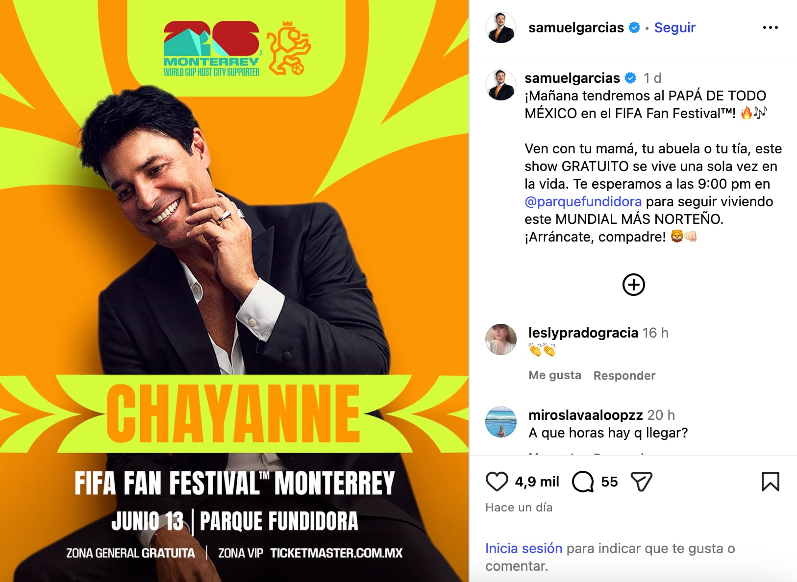 xt46cqmm2jcnje5q42vkcgenoi Samuel García cumple el sueño de su mamá al llevar a Chayanne a Monterrey