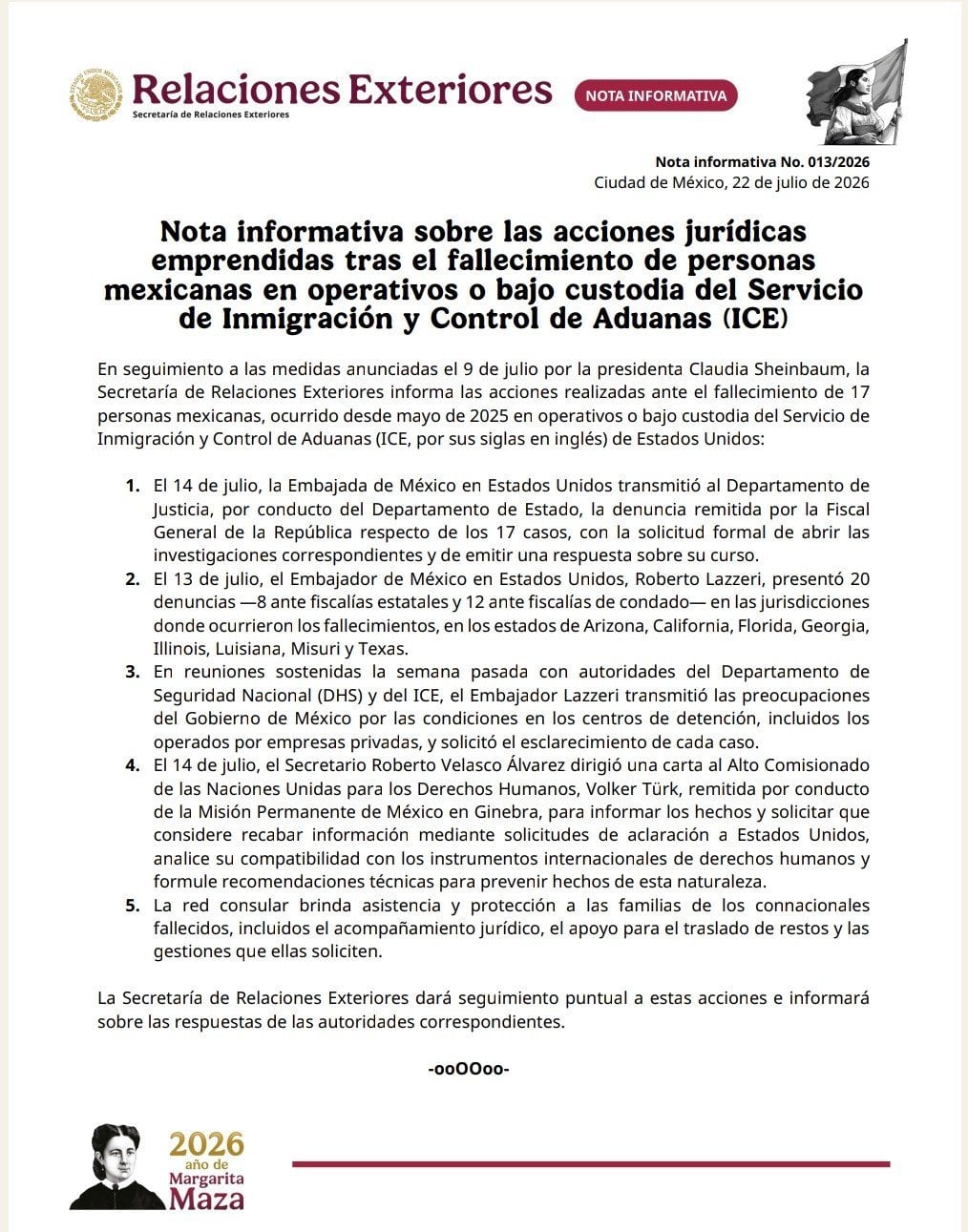 20 denuncias contra ICE por muerte de 17 mexicanos; Roberto Lazzeri inicia acciones
